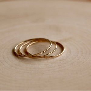 Set of 4 solid 14k gold stacking rings